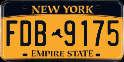 NY license plate FDB9175