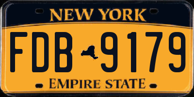 NY license plate FDB9179