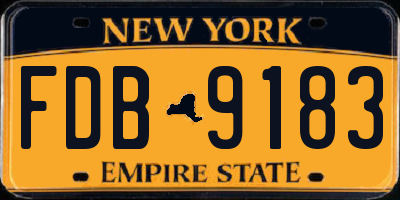NY license plate FDB9183