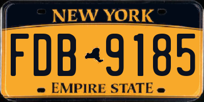 NY license plate FDB9185