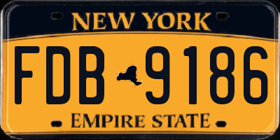 NY license plate FDB9186
