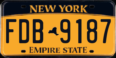 NY license plate FDB9187