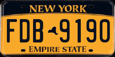 NY license plate FDB9190