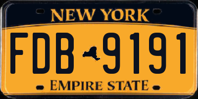 NY license plate FDB9191