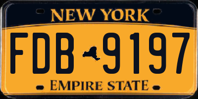 NY license plate FDB9197