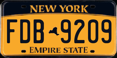 NY license plate FDB9209