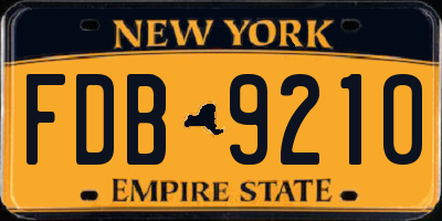 NY license plate FDB9210
