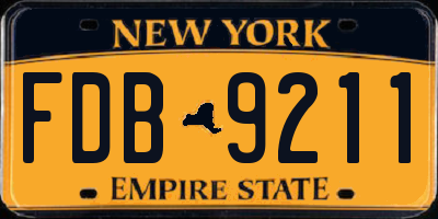 NY license plate FDB9211