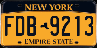 NY license plate FDB9213