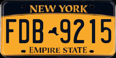 NY license plate FDB9215