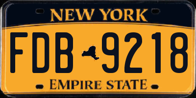 NY license plate FDB9218