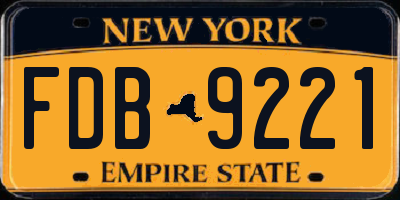 NY license plate FDB9221