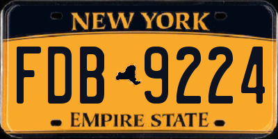 NY license plate FDB9224