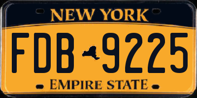 NY license plate FDB9225