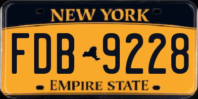 NY license plate FDB9228