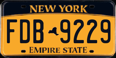 NY license plate FDB9229