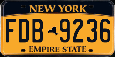 NY license plate FDB9236