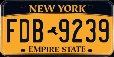 NY license plate FDB9239