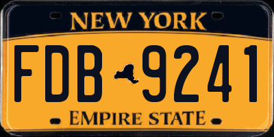 NY license plate FDB9241