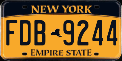 NY license plate FDB9244