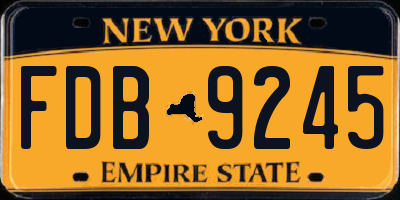 NY license plate FDB9245