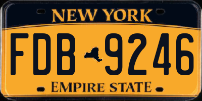 NY license plate FDB9246