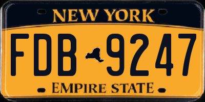 NY license plate FDB9247