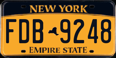 NY license plate FDB9248