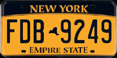 NY license plate FDB9249