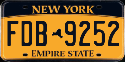 NY license plate FDB9252