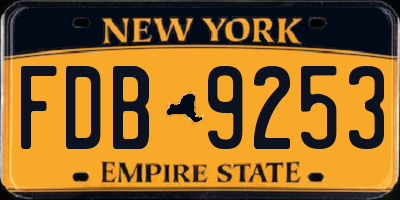 NY license plate FDB9253