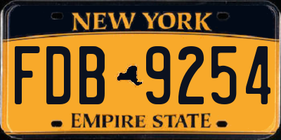NY license plate FDB9254