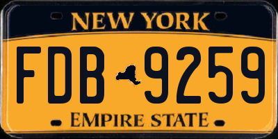 NY license plate FDB9259