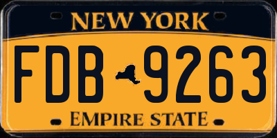 NY license plate FDB9263