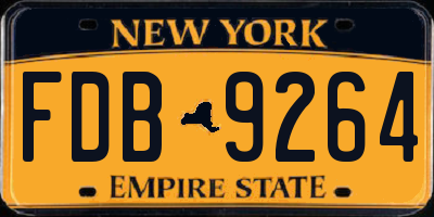NY license plate FDB9264