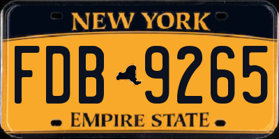 NY license plate FDB9265