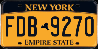 NY license plate FDB9270