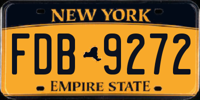 NY license plate FDB9272