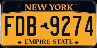 NY license plate FDB9274
