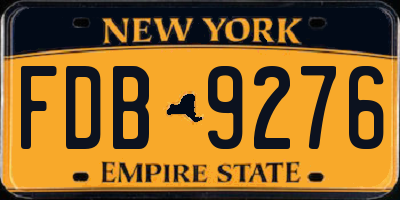 NY license plate FDB9276