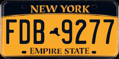 NY license plate FDB9277