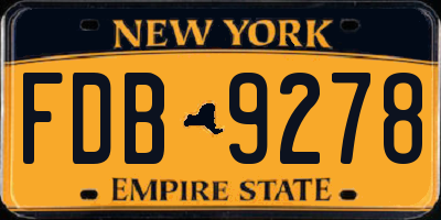 NY license plate FDB9278