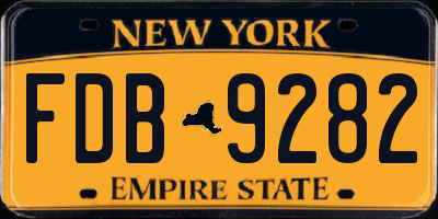 NY license plate FDB9282
