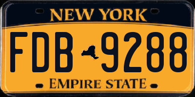 NY license plate FDB9288