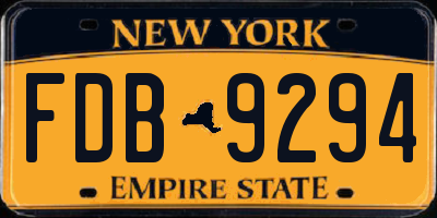 NY license plate FDB9294
