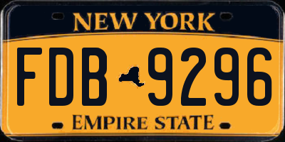 NY license plate FDB9296