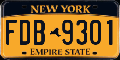 NY license plate FDB9301