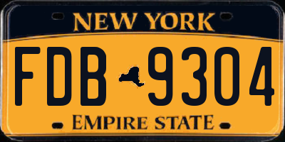 NY license plate FDB9304