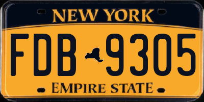 NY license plate FDB9305