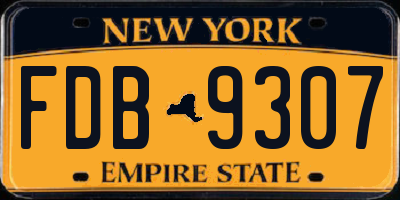 NY license plate FDB9307